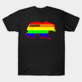 Mens Gay Fathers Day LGBT Rainbow Daddy Bear Pride T-Shirt